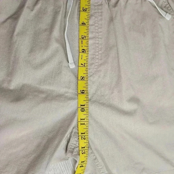 Mens 100% Cotton On Garments L Elastic Waistband Drawstring Beige PullOn Shorts - Picture 12 of 14